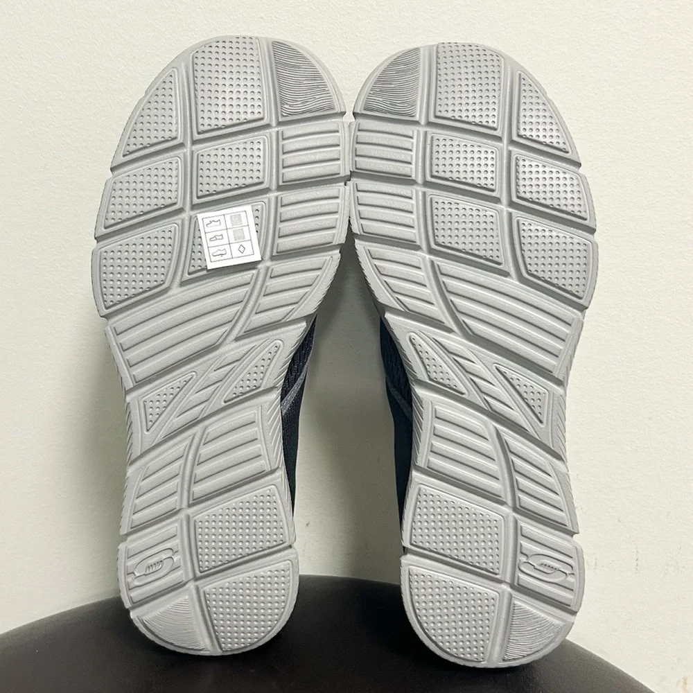 Skechers Charcoal Gray Orange Equalizer Double Play Slip On Fabric Memory Foam